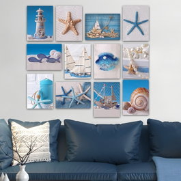 Wallity Set de 12 Cuadros Decorativos de MDF Multicolor